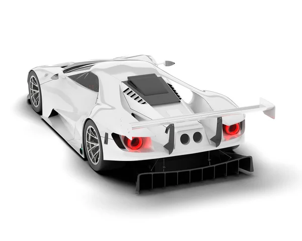 stock image White race car isolated on background. 3d rendering - illustration