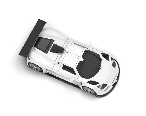 Λευκό Αγωνιστικό Αυτοκίνητο Που Απομονώνεται Στο Παρασκήνιο Απόδοση Εικονογράφηση — Φωτογραφία Αρχείου