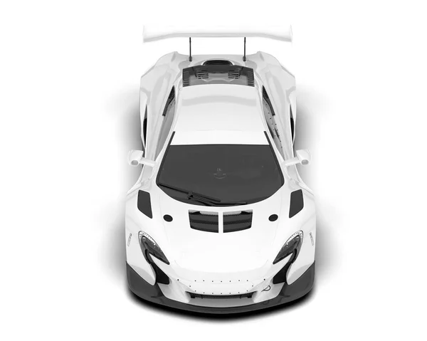 白色的赛车在背景上与世隔绝 3D渲染 — 图库照片