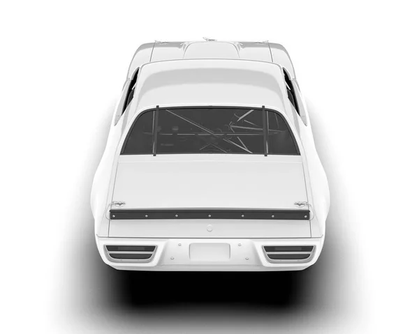 白色的赛车在背景上与世隔绝 3D渲染 — 图库照片