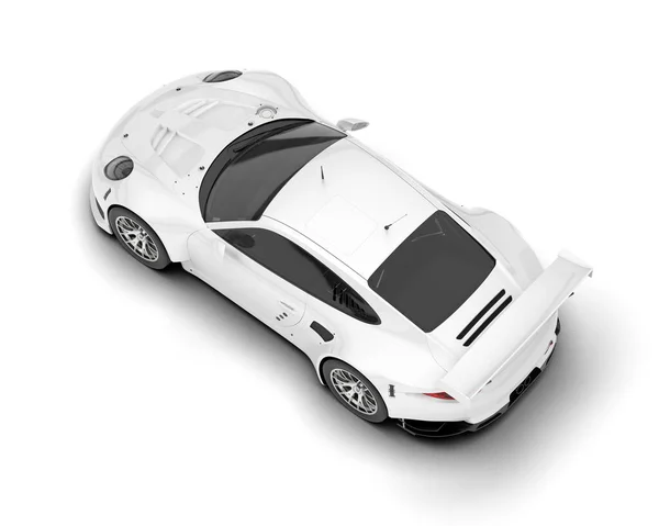 Белый Гоночный Автомобиль Изолирован Заднем Плане Рендеринг Иллюстрация — стоковое фото