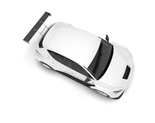 Mobil Balap Putih Terisolasi Latar Belakang Ringkasan Ilustrasi — Stok Foto
