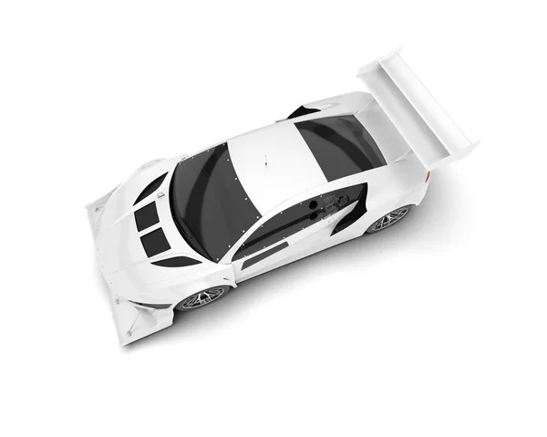 Biały Samochód Wyścigowy Odizolowany Tle Renderowanie Ilustracja — Zdjęcie stockowe