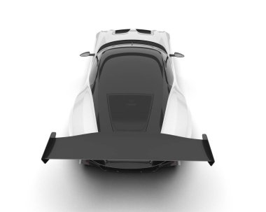 Beyaz arka planda izole edilmiş beyaz spor araba. 3d görüntüleme - illüstrasyon