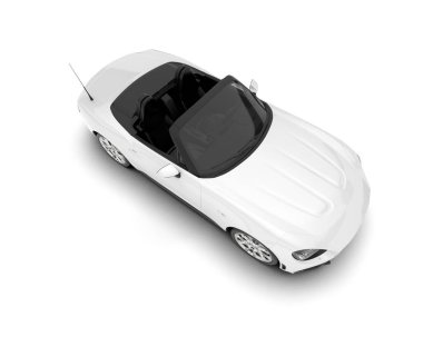 Beyaz arka planda izole edilmiş beyaz spor araba. 3d görüntüleme - illüstrasyon