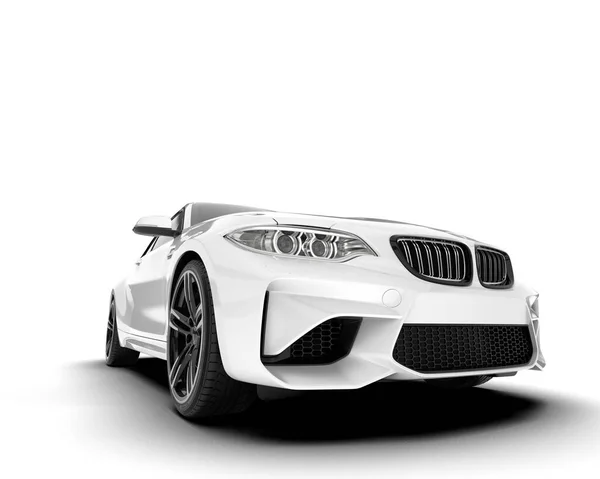 Stock image White sport car isolated on white background. 3d rendering - illustration