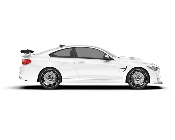 Білий Спортивний Автомобіль Ізольований Білому Тлі Візуалізація Ілюстрація — стокове фото