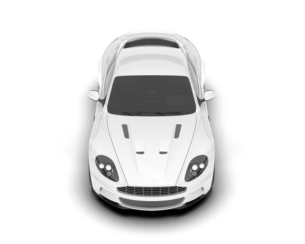 Белый Спортивный Автомобиль Изолирован Белом Фоне Рендеринг Иллюстрация — стоковое фото