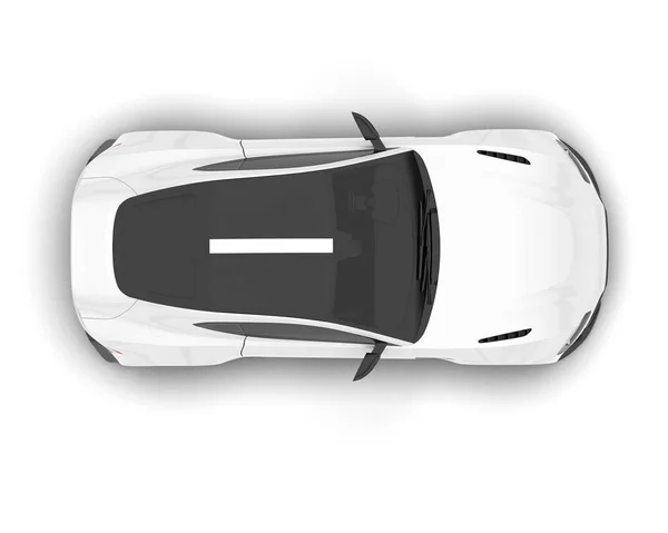 Carro Esporte Branco Isolado Fundo Branco Renderização Ilustração — Fotografia de Stock