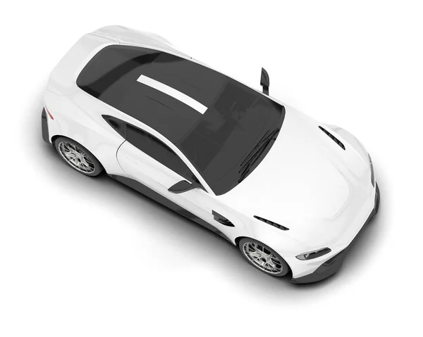 White Sport Car Isolated White Background Rendering Illustration — Stock Photo, Image