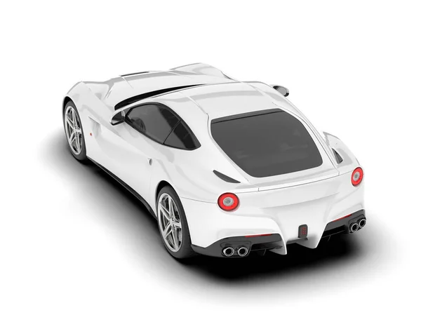 Bílé Sportovní Auto Izolované Bílém Pozadí Vykreslování Ilustrace — Stock fotografie