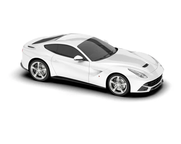 Witte Sportwagen Geïsoleerd Witte Achtergrond Weergave Illustratie — Stockfoto