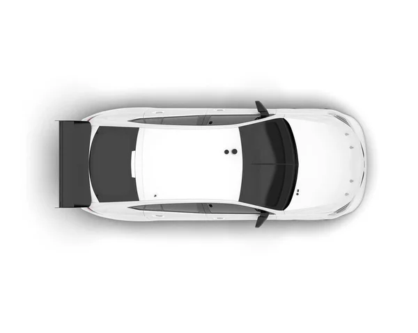 Witte Sportwagen Geïsoleerd Witte Achtergrond Weergave Illustratie — Stockfoto