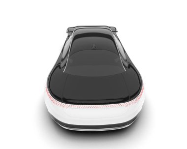 Beyaz arka planda izole edilmiş beyaz spor araba. 3d görüntüleme - illüstrasyon