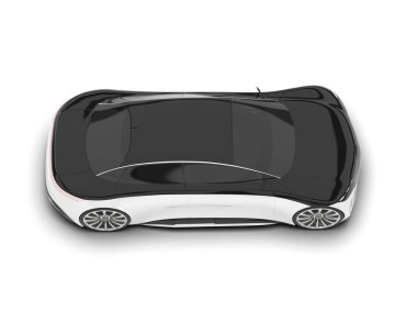 Beyaz arka planda izole edilmiş beyaz spor araba. 3d görüntüleme - illüstrasyon