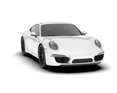 White sport car isolated on white background. 3d rendering - illustration clipart