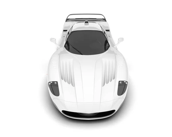 白いスポーツカーは白い背景に隔離された 3Dレンダリング イラスト — ストック写真