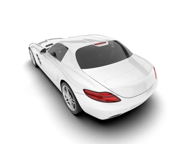 Білий Спортивний Автомобіль Ізольований Білому Тлі Візуалізація Ілюстрація — стокове фото