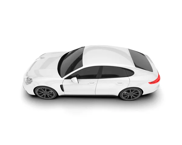 Biały Samochód Sportowy Izolowany Białym Tle Renderowanie Ilustracja — Zdjęcie stockowe