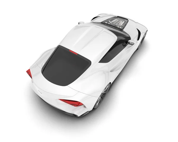 Biały Samochód Sportowy Izolowany Białym Tle Renderowanie Ilustracja — Zdjęcie stockowe