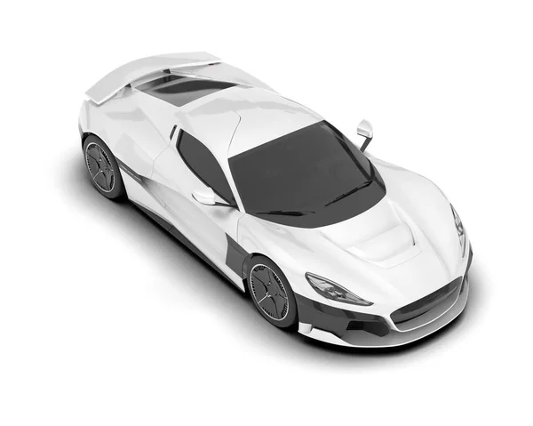 Bílé Sportovní Auto Izolované Bílém Pozadí Vykreslování Ilustrace — Stock fotografie