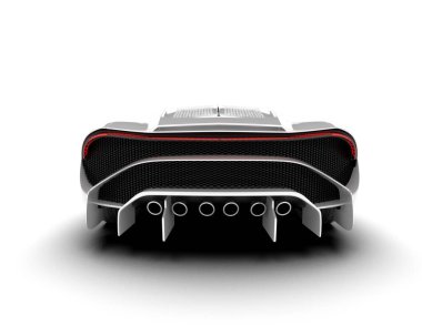 Beyaz arka planda beyaz spor araba. 3d görüntüleme - illüstrasyon