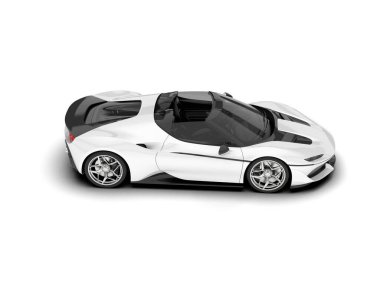 Beyaz arka planda beyaz spor araba. 3d görüntüleme - illüstrasyon