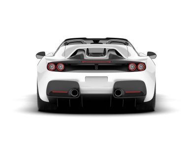 Beyaz arka planda beyaz spor araba. 3d görüntüleme - illüstrasyon