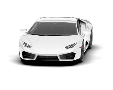 Beyaz arka planda beyaz spor araba. 3d görüntüleme - illüstrasyon