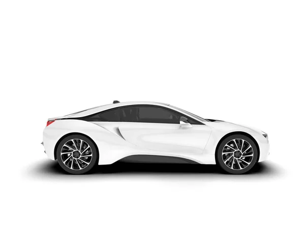 stock image White sport car on white background. 3d rendering - illustration