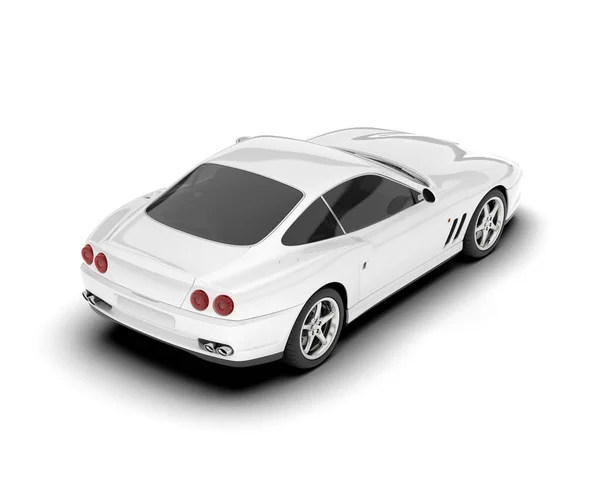Auto Sportiva Bianca Sfondo Bianco Rendering Illustrazione — Foto Stock