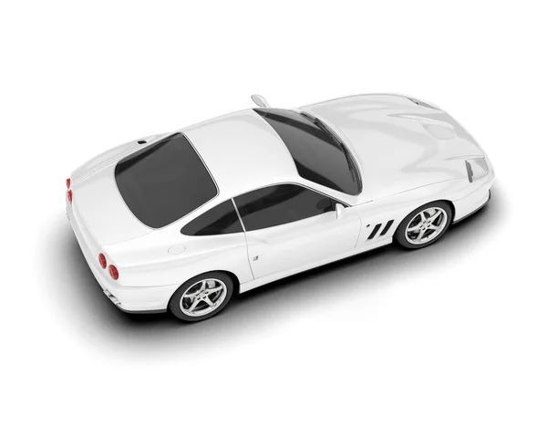 Witte Sportwagen Witte Achtergrond Weergave Illustratie — Stockfoto