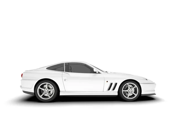 Fehér Sportkocsi Fehér Háttérrel Renderelés Illusztráció — Stock Fotó