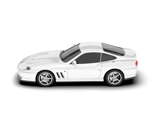 Mobil Sport Putih Dengan Latar Belakang Putih Ringkasan Ilustrasi — Stok Foto