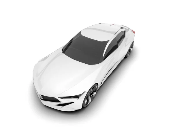 Carro Esporte Branco Fundo Branco Renderização Ilustração — Fotografia de Stock