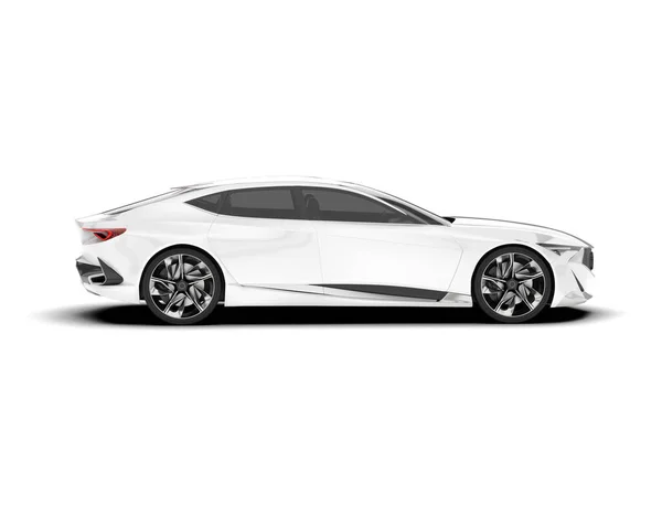 stock image White sport car on white background. 3d rendering - illustration