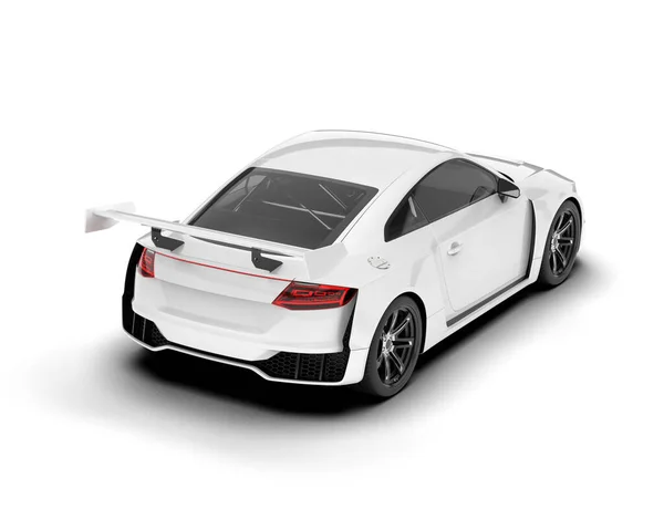White Sport Car White Background Rendering Illustration — Stock Photo, Image