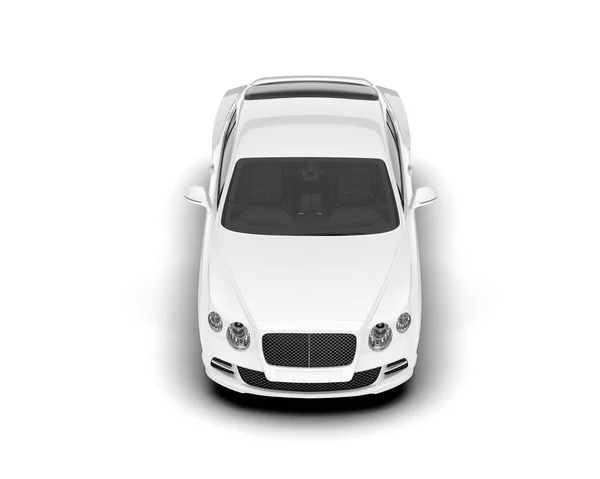 Bílé Sportovní Auto Bílém Pozadí Vykreslování Ilustrace — Stock fotografie