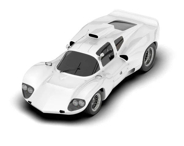 stock image White sport car on white background. 3d rendering - illustration