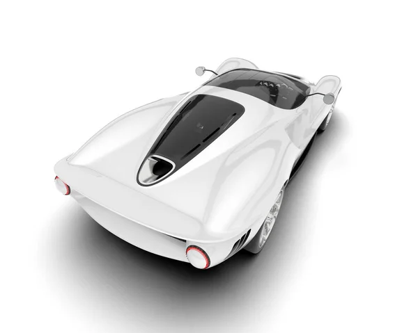 Mobil Sport Putih Dengan Latar Belakang Putih Ringkasan Ilustrasi — Stok Foto
