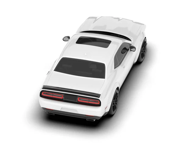 Fehér Sportkocsi Fehér Háttérrel Renderelés Illusztráció — Stock Fotó