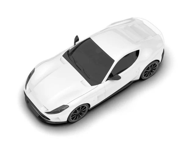 stock image White sport car on white background. 3d rendering - illustration
