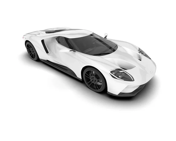 stock image White sport car on white background. 3d rendering - illustration