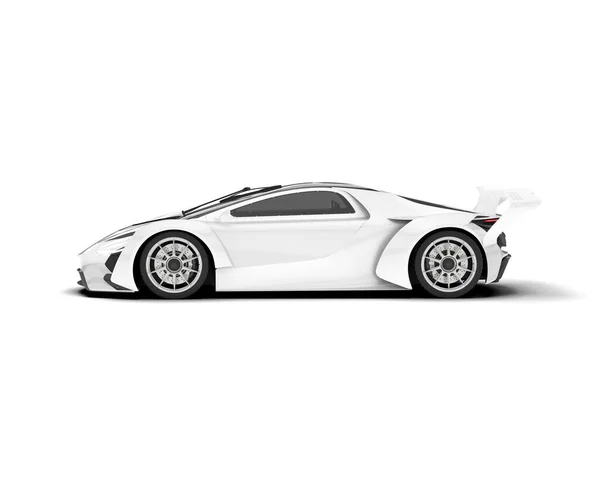 stock image White sport car on white background. 3d rendering - illustration