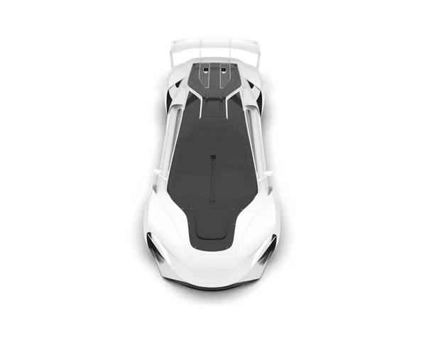 白色背景的白色跑车 3D渲染 — 图库照片