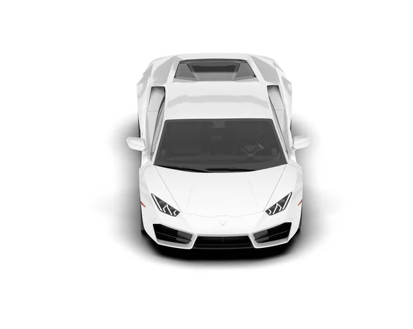 Λευκό Σπορ Αυτοκίνητο Λευκό Φόντο Απόδοση Εικονογράφηση — Φωτογραφία Αρχείου