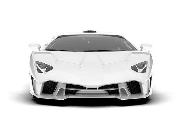 Carro Esporte Branco Fundo Branco Renderização Ilustração — Fotografia de Stock