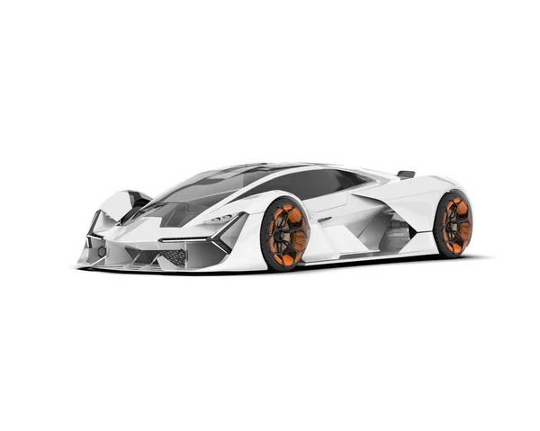 stock image White sport car on white background. 3d rendering - illustration