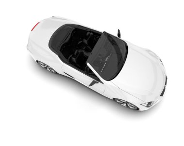 Beyaz arka planda beyaz spor araba. 3d görüntüleme - illüstrasyon