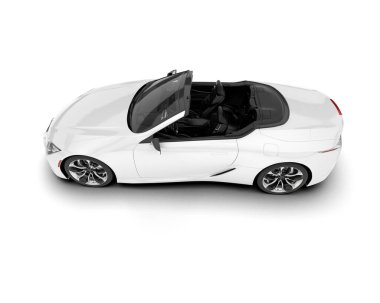 Beyaz arka planda beyaz spor araba. 3d görüntüleme - illüstrasyon